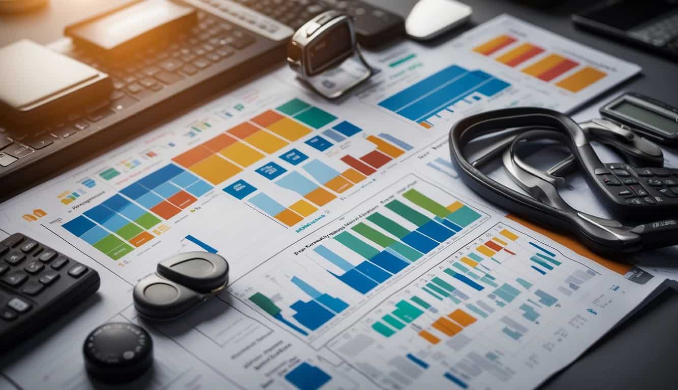 Various PPC tools arranged in a grid, with logos and names clearly visible. Charts and graphs show performance metrics