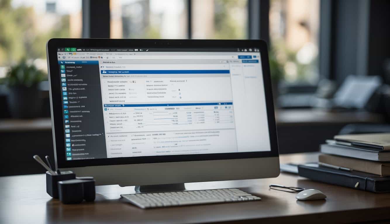 A computer screen with A/B testing tools open, a mouse cursor hovering over the options, and a notepad with notes on the side