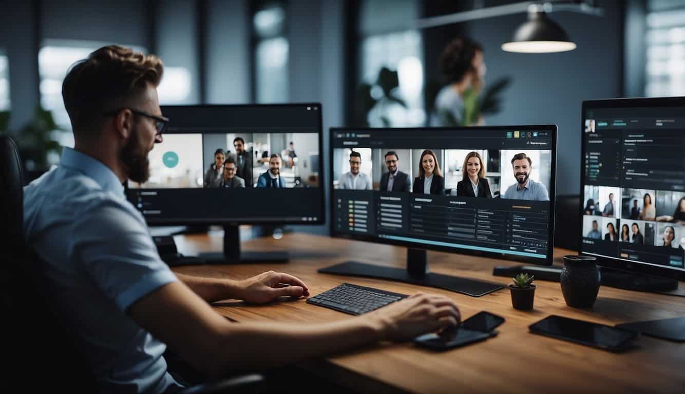 Remote team members set up CRM tools, integrating them for seamless communication and collaboration